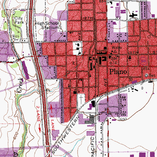 Topographic Map of Greater New Birth Baptist Church, TX