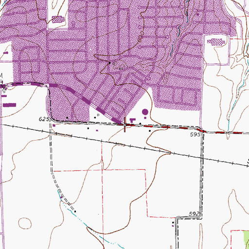 Topographic Map of Meadows Baptist Church, TX