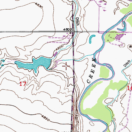 Topographic Map of Diamond Reservoir, CO
