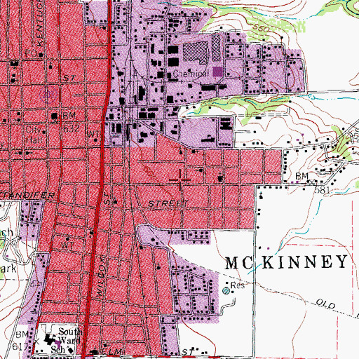 Topographic Map of First Spanish Assembly of God Church, TX