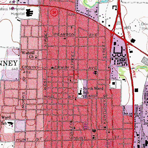 Topographic Map of Bible Baptist Church, TX