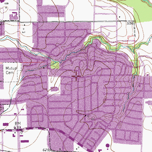 Topographic Map of Central Baptist Church, TX