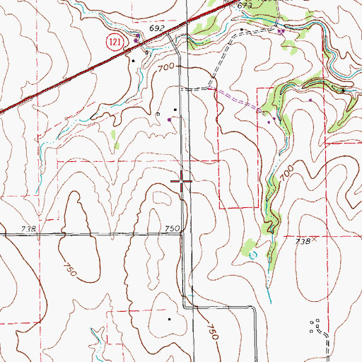 Topographic Map of Cornerstone Baptist Church, TX