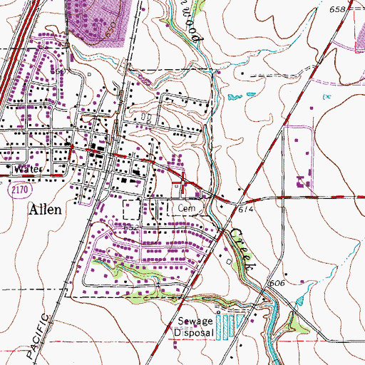Topographic Map of First Baptist Church, TX