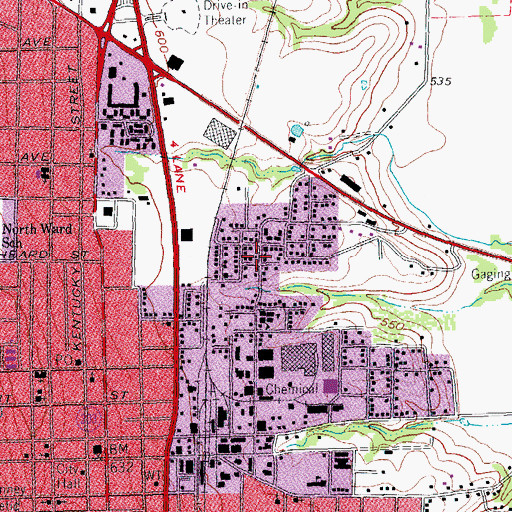Topographic Map of First Baptist Church, TX