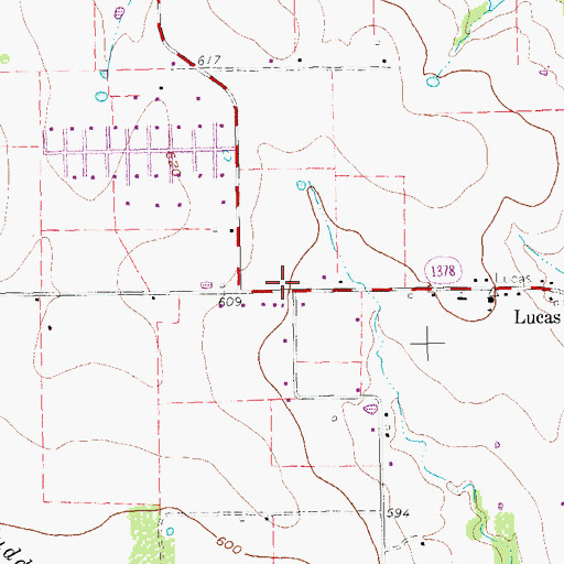 Topographic Map of First Baptist Church of Lucas, TX