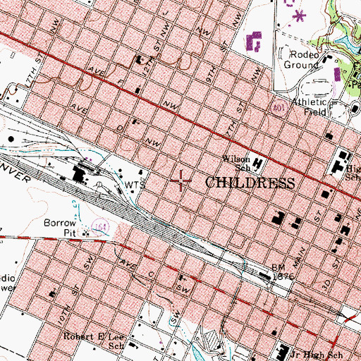 Topographic Map of Bible Baptist Church, TX
