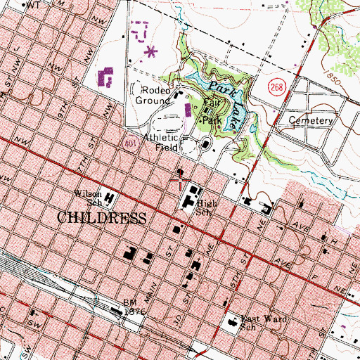 Topographic Map of Parkview Baptist Church, TX