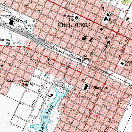 Topographic Map of Holy Angels Catholic Church, TX