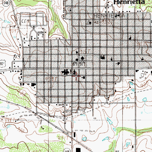 Topographic Map of First Baptist Church, TX