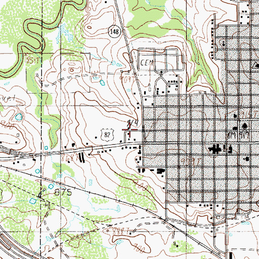 Topographic Map of Church of Christ of Henrietta, TX