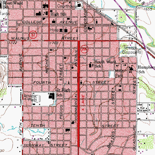 Topographic Map of Bible Baptist Church, TX