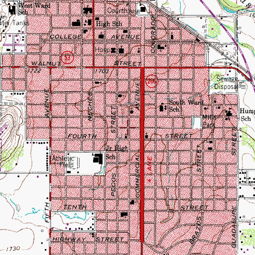 Topographic Map of Coleman Church of the Nazarene, TX