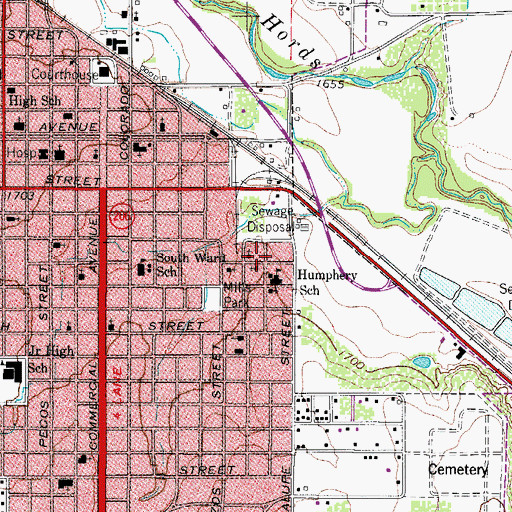 Topographic Map of Sims Chapel Methodist Church, TX