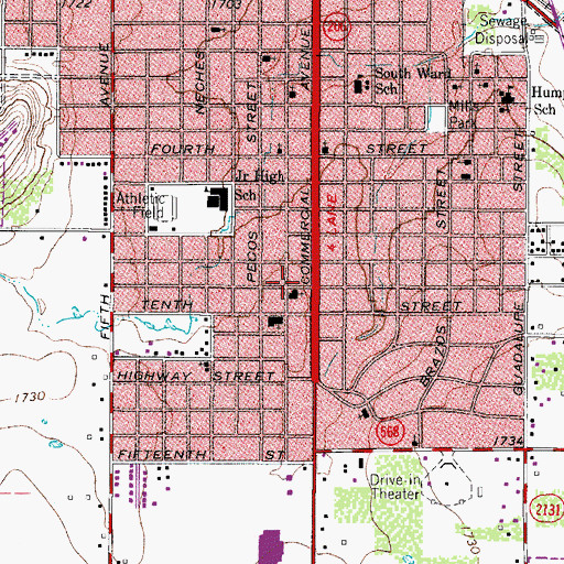Topographic Map of Trinity United Methodist Church, TX