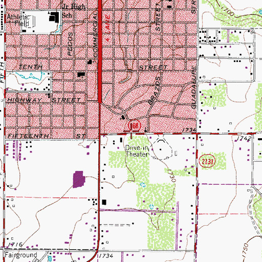 Topographic Map of United Pentecostal Church, TX