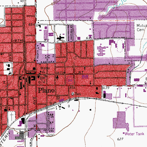 Topographic Map of Saint Marys Anglican Church, TX