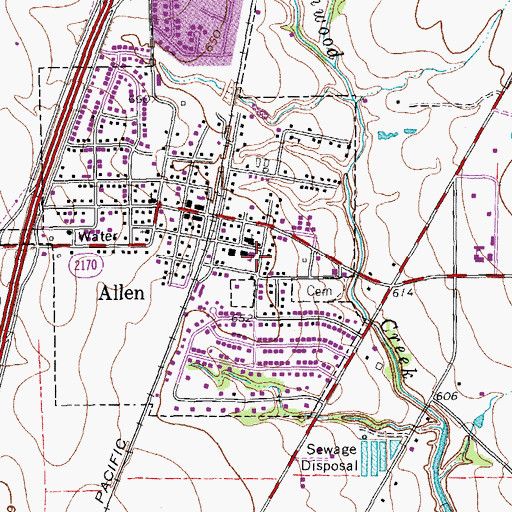Topographic Map of First Assembly of God Church - Allen, TX