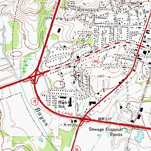 Topographic Map of First Church of the Nazarene, TX