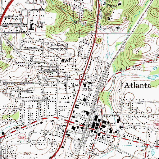 Topographic Map of All Saints Episcopal Church, TX