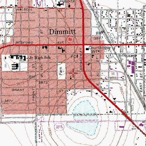Topographic Map of Lee Street Baptist Church, TX
