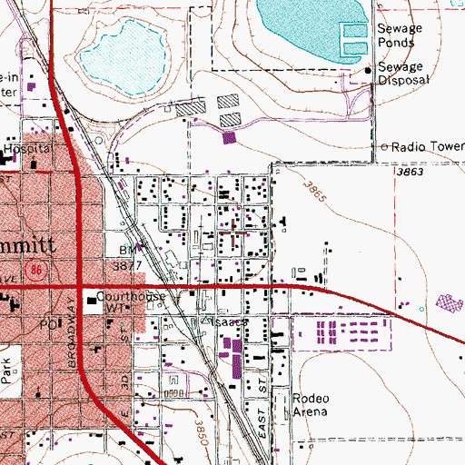 Topographic Map of New Hope Baptist Church, TX