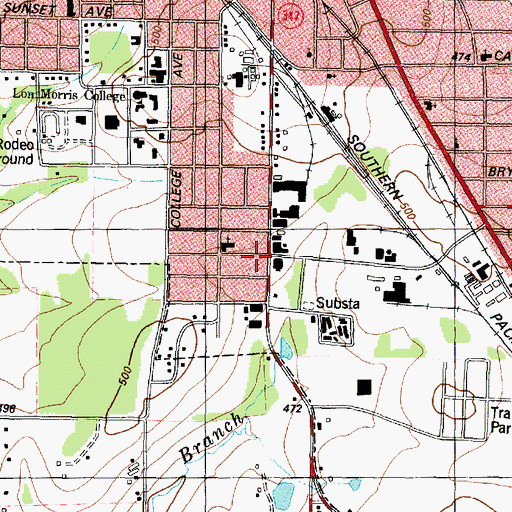 Topographic Map of Calvary Baptist Church, TX