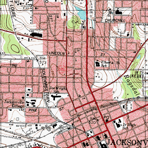 Topographic Map of Carter Chapel Baptist Church, TX