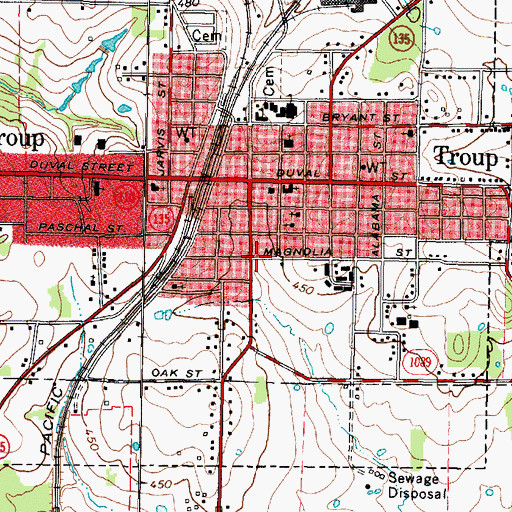 Topographic Map of Mount Rose Baptist Church, TX
