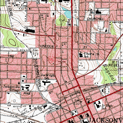 Topographic Map of Saint Paul Baptist Church, TX