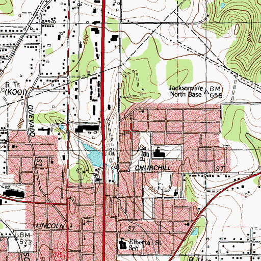 Topographic Map of Zion Hill Baptist Church, TX