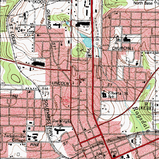 Topographic Map of Whites Temple Church of God in Christ, TX
