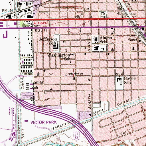Topographic Map of Second Presbyterian Church, TX