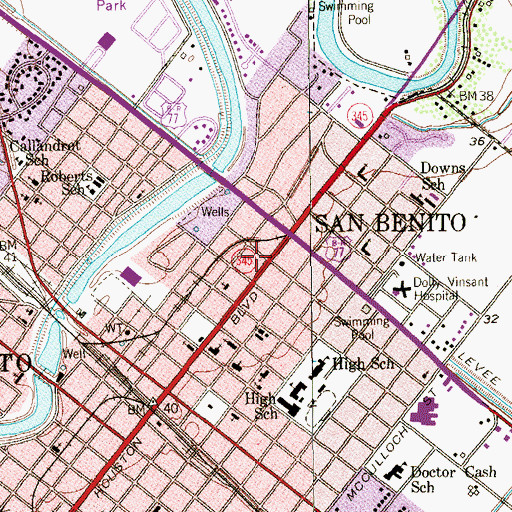 Topographic Map of San Benito Seventh Day Adventist Church, TX