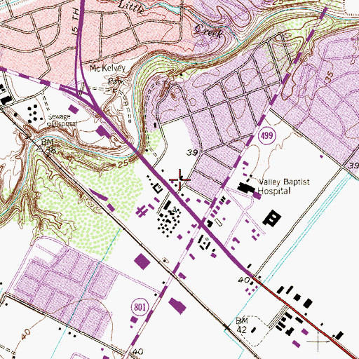 Topographic Map of Little Childrens Fellowship Church, TX