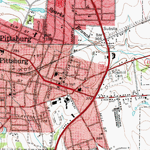 Topographic Map of Faith Baptist Church, TX