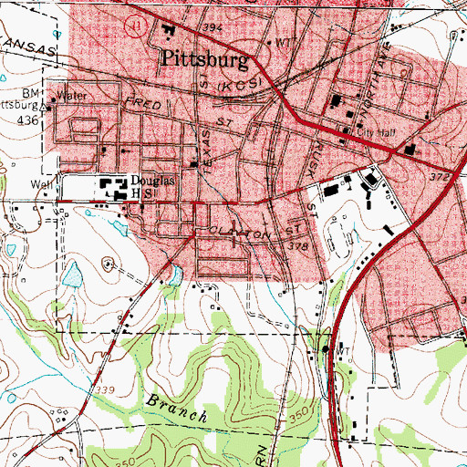 Topographic Map of Metropolitian Baptist Church, TX