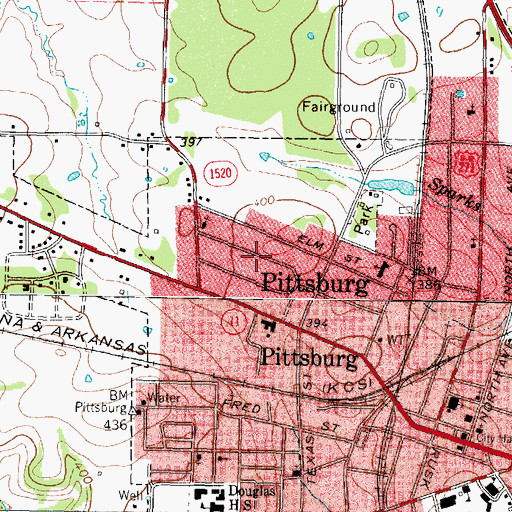 Topographic Map of Church of God, TX