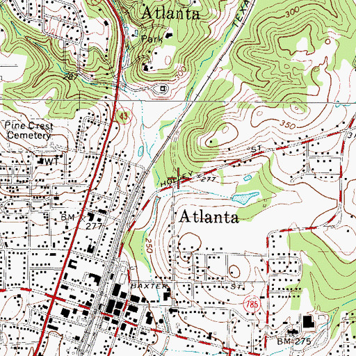 Topographic Map of Glad Tidings Assembly of God Church, TX