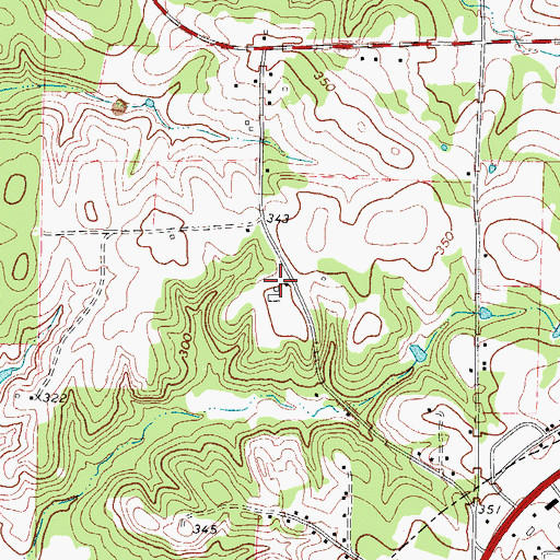 Topographic Map of Country Place Community Baptist Church, TX