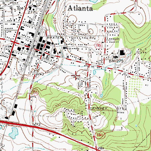 Topographic Map of Thomas Saint Baptist Church, TX