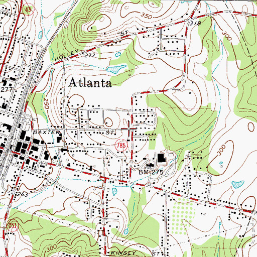 Topographic Map of Church of God, TX