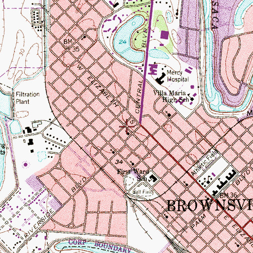 Topographic Map of Templo Emmanuel Assembly of God Church, TX