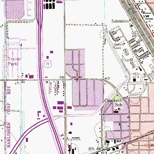 Topographic Map of Templo Fe Esperanza y Amor Assembly of God Church, TX