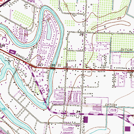 Topographic Map of Brownsville Missionary Baptist Church, TX