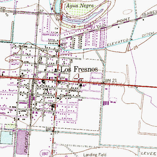 Topographic Map of First Baptist Church, TX