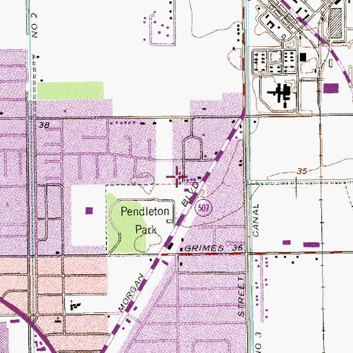 Topographic Map of Grace Baptist Church, TX