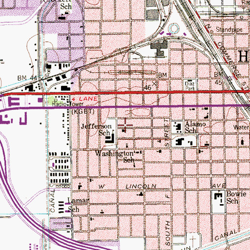 Topographic Map of Mount Zion Missionary Baptist Church, TX