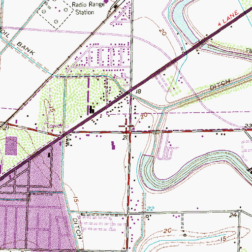 Topographic Map of Portway Baptist Church, TX