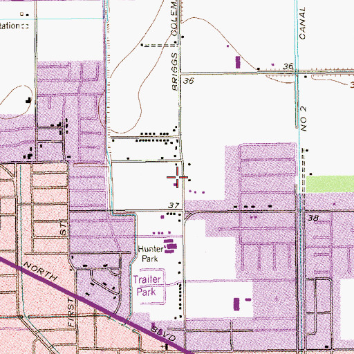 Topographic Map of Church of Christ North 7th Street, TX